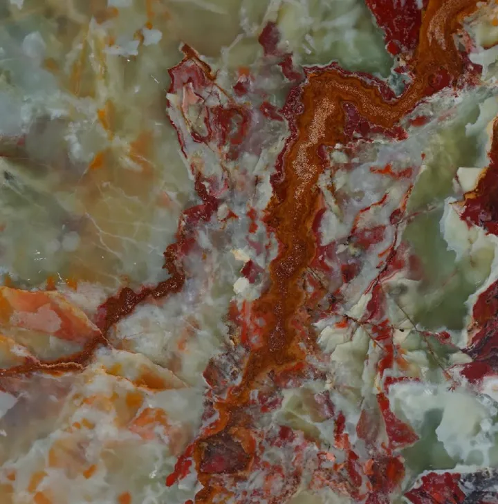 Aegean Saffron onyx sample, close up